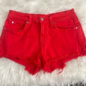 7 for all mankind red denim shorts